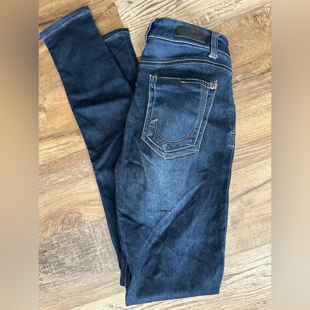 CP Skinny Blue Dark Wash Denim Jeans with Stitched Pocket Design Sz 7
